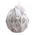 thumbnail image 3 of Colgante Navideño Holiday Time con Diseño de Bola Brillante Blanca con Moño Blanco 10cm, 3 of 4