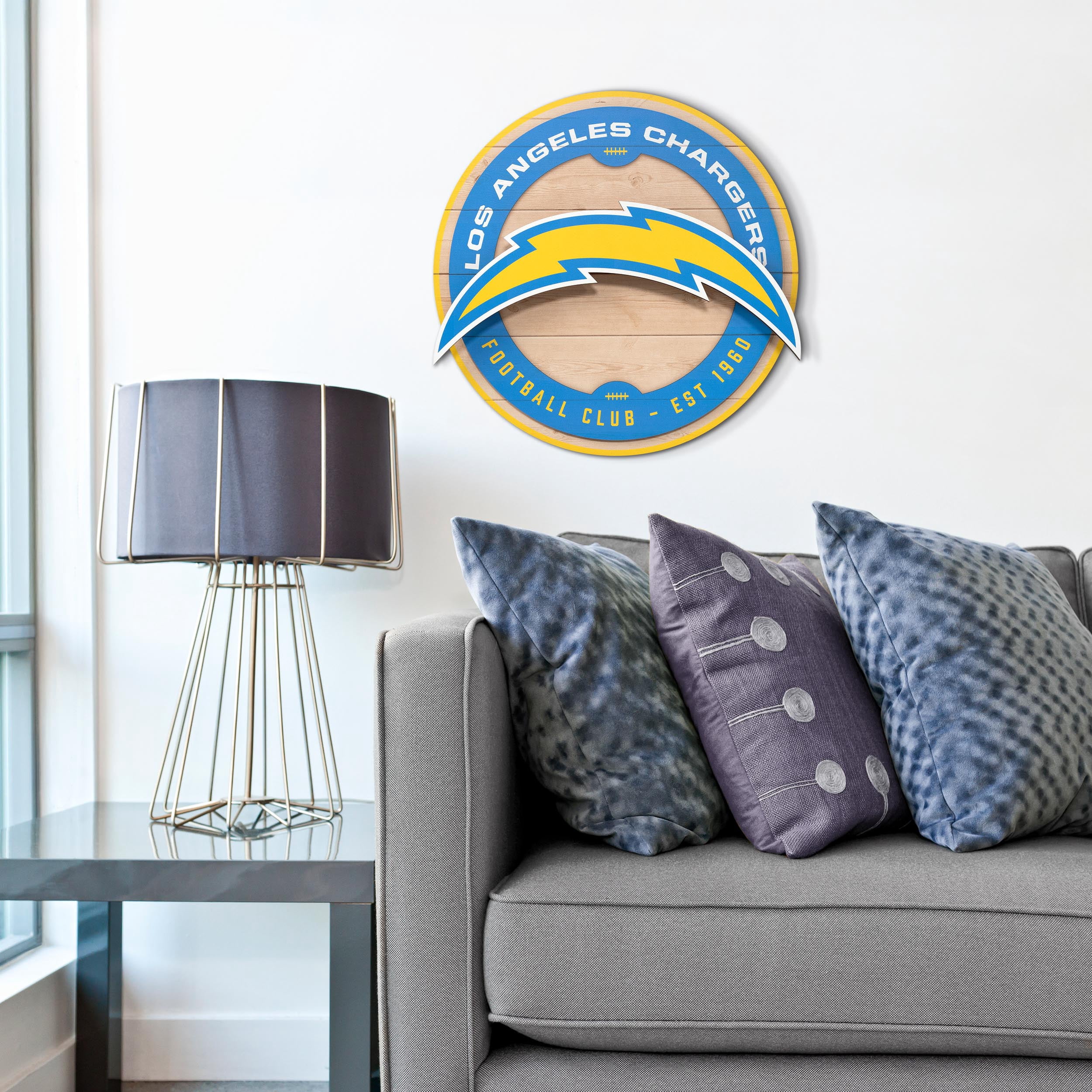 YouTheFan NFL Los Angeles Chargers 3DX Circle Wall Art