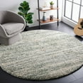 thumbnail image 2 of SAFAVIEH Hudson Shag Jaden Striped Area Rug, Ivory/Green, 7' x 7' Round, 2 of 8