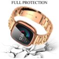 thumbnail image 4 of REQO for Fitbit Versa 4/Sense 2 Solid Stainless Steel Wrist Band with Watch Case,for Versa 3/Sense Metal Replacement Straps and Screen Protection Case for Women Men, 4 of 6