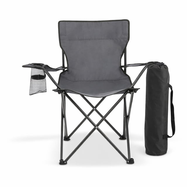 Silla Plegable para Camping Pesca Playa y Exteriores de Lona Impermebale con Porta Vaso Ligera - Silla para Exterior Ergonomica con Estructura de Acero y Funda Transportadora
