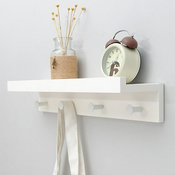 Diy Wall Hook Rack Display Shelves Bookshelf Mount Hanger Holder Storage Shelf With 2 4 Hooks Com - Wall Hook Rack With Shelf Diy Wall Hook Rack Display Shelves Bookshelf Mount Hanger Holder Storage Shelf With 2 4 Hooks Com - Wall Hook Rack With Shelf