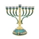 thumbnail image 1 of Candelabro Menorah de metal esmaltado perfecl 6.5 pulgadas verde, 1 of 8