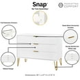thumbnail image 4 of DUMBO Modern Engineered Wood Dresser with 3-Drawers in White, 4 of 11