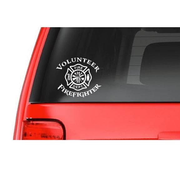 Volunteer Firefighter (T16) Fire Department Vinyl Decal Sticker Car Window