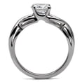 thumbnail image 4 of High polished (no plating) Stainless Steel Ring with AAA Grade CZ in Clear for Women Style TK065, 4 of 5