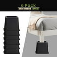 thumbnail image 5 of Rirool 3" Bed Furniture Risers, Heavy Duty Stackable Elevators for Beds, Sofas & Desks, Square ABS Plastic, 6-Pack, Black, 5 of 10