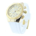 thumbnail image 4 of Technomarine Men's TM-115049 Swiss Mvt Watch 14K Yellow Gold Case White Silicone Strap Chronograph, 4 of 6