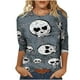 thumbnail image 1 of Moda mujer camiseta estampada de longitud media 3/4 mangas blusa cuello redondo casual tops Fridja  czfsfas3010, 1 of 5