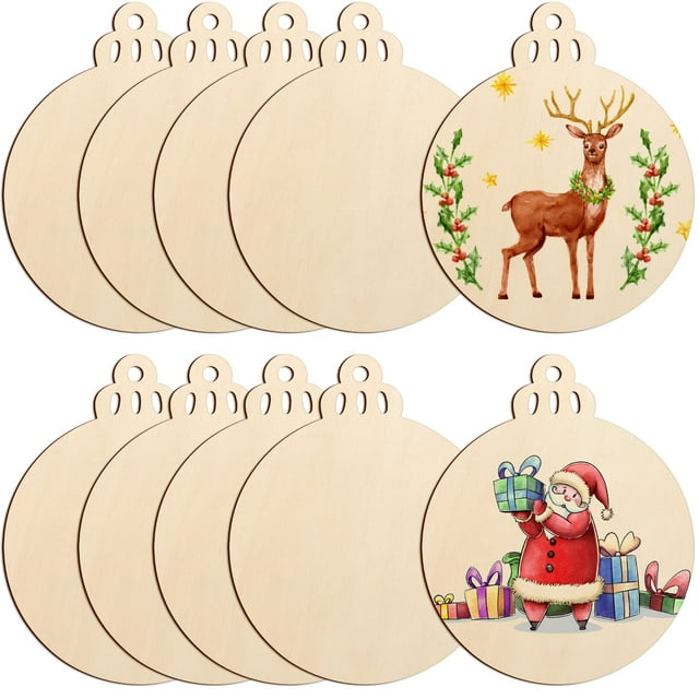 Adornos navideños de madera Sophena, 18 cm, bricolaje, 10 unidades