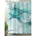 thumbnail image 2 of Turquoise Marble Texture Shower Curtain, Green Abstract Art Bathroom Decor Curtains Set with Hooks, Waterproof Fabric Home Accessories， Stall 54 X 78 Inch, 2 of 6