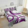 thumbnail image 4 of Erosebridal Abstract Circle Spiral Bedding Twin Comforter Set, Gray Purple Down Comforter, Geometry Room Decor Microfiber 2-Piece, 4 of 8