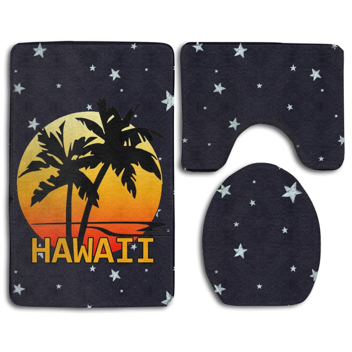 Xddja Palm Tree Logo 3 Piece Bathroom Rugs Set Bath Rug Contour Mat And Toilet Lid Cover Walmart Canada
