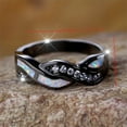 thumbnail image 3 of Elegant twisted cross ring, minimalist personality stylish luxury, engagement/wedding ring, amphibious, jewellery for men and women,Blue-5, 3 of 8