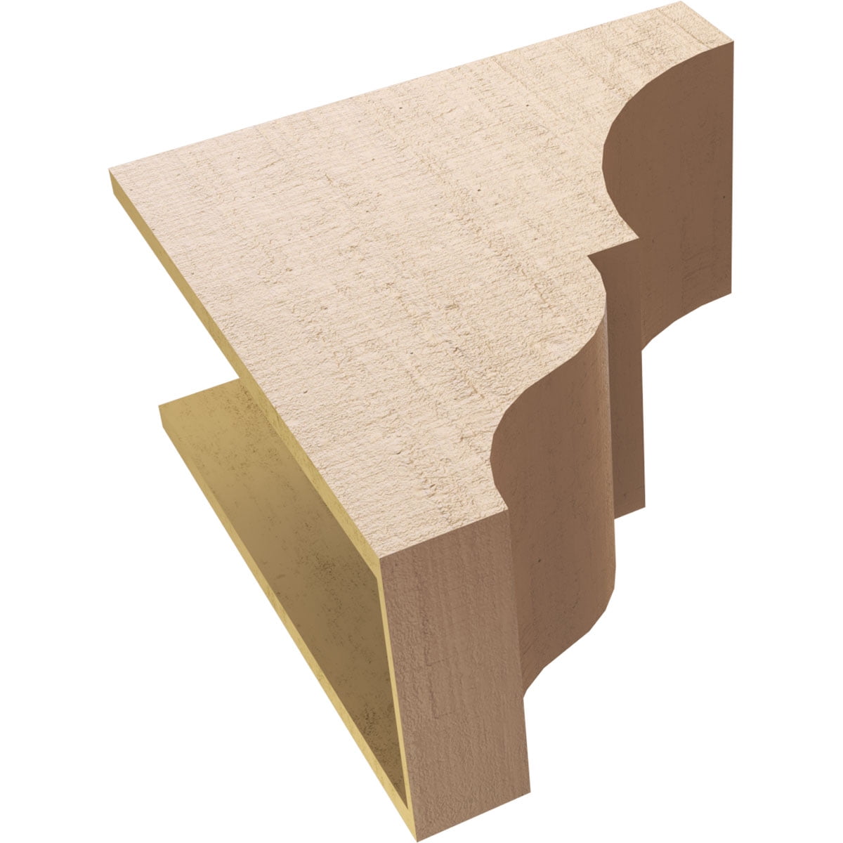 11"W x 22"D x 22"H Classic Asheboro Rough Cedar Woodgrain TimberThane Corbel, Primed Tan
