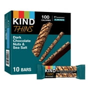 KIND Thins Gluten Free Dark Chocolate Nuts & Sea Salt Snack Bars, 0.74 oz, 10 Count