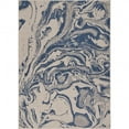thumbnail image 1 of homeroots home decor 396122 5’ x 7’ Navy Abstract Indoor Outdoor Area Rug, 1 of 1