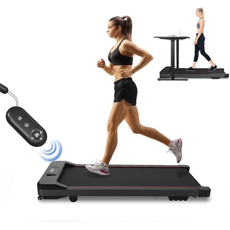 BesWin Under Desk Treadmill 2.25HP Walking Pad Treadmill W/ Bluetooth Speaker,Wireless Remote Control&LED Display,Easy Assembly&Space Saving for Family/Office