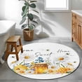 thumbnail image 3 of Round Rugs 3Ft, White Daisy Round Area Rug Washable Indoor Throw Carpet, Spring Floral Elegant Farmhouse Botanical Bees Small Non Slip Circle Rug for Bedroom Living Room Home Decor Aesthetic, 3 of 8