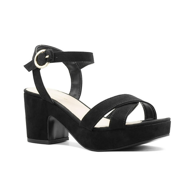 Sandalia Formal Con Tacon Con Correa Color Negro Durazno negro 25
