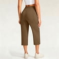 thumbnail image 6 of YanHoo Yoga Capris for Women Elastic Waist Pull On Stretchy Capri Pants Casual Comfy Cropped Trousers with Pockets, 6 of 8