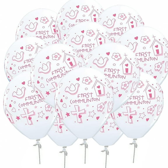 11 Inch First Communion Girl Latex Balloons Pkg/50