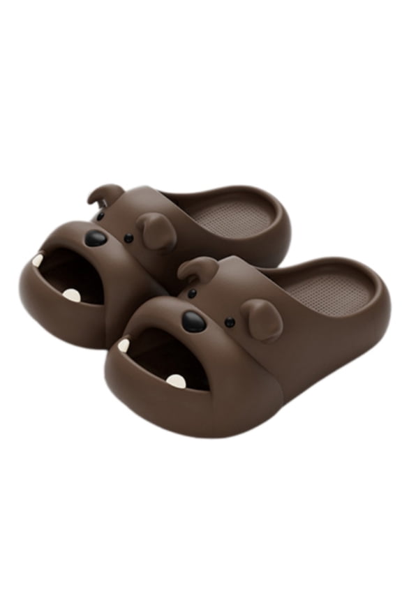 Puppy Face EVA Slide Sandals, Soft Open Toe Clog Slippers, Lightweight House Shoes