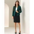 thumbnail image 3 of DARING DIVA Women's Notch Collar Long Sleeve Business Casual Open Front Blazer L Green, 3 of 6