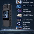 thumbnail image 4 of Cámara corporal con wifi, cámara personal portátil, visión nocturna controlada por aplicación remota, cámara corporal para uso en el sitio, 4 of 7
