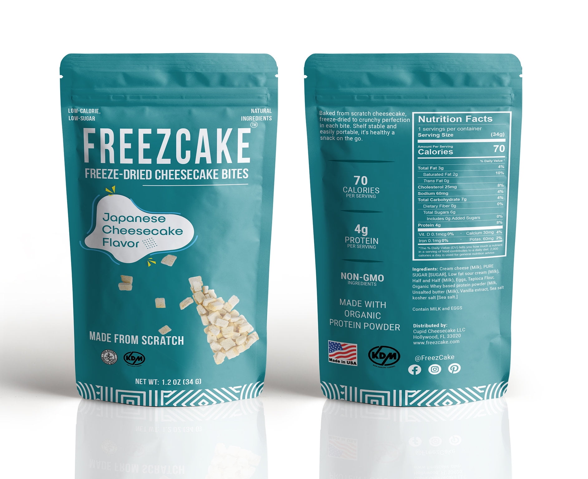 Dollar2Million Freezcake Cheesecake Snack, Japanese Flavor, Smooth Creamy, 1.2oz
