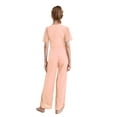 thumbnail image 2 of Raenseen Combinaison pour Filles Col Rond Perlé une Pièce Combinaisons Été Décontracté Salopettes Pantalon Grand Rose 12, 2 of 5