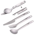 thumbnail image 1 of Arealer Set de Couverts en Titane 4-en-1 Coupe-Fourchette Léger avec Ouvre-Bouteille de Support de Stockage Multifonctionnel pour le Camping Randonnée Pique-Nique, 1 of 6