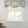 thumbnail image 5 of Tie Up Valance for Windows Cooking Kitchenware Gnome Curtains Valances Rod Pocket Valance Window Treatments Kitchen Tool Black Plaid Balloon Curtains for Kitchen Living Room Bedroom 42x12 Inch, 5 of 9