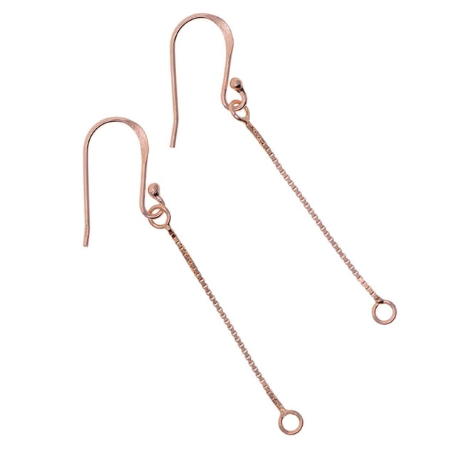 GUOOL 2 Pcs Boucle d'Oreille Française à Pois Boule en Sterling 925 Crochet d'Oreille Fil d'Oreille avec Rose