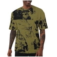 thumbnail image 2 of Blmnix Pullover Tshirts for Men Big And Tall Cotton T Shirts Graphic Tees Shirt Yellow Short Sleeve Crew Neck Shirts for Men Big And Tall,XXXXXL, 2 of 6