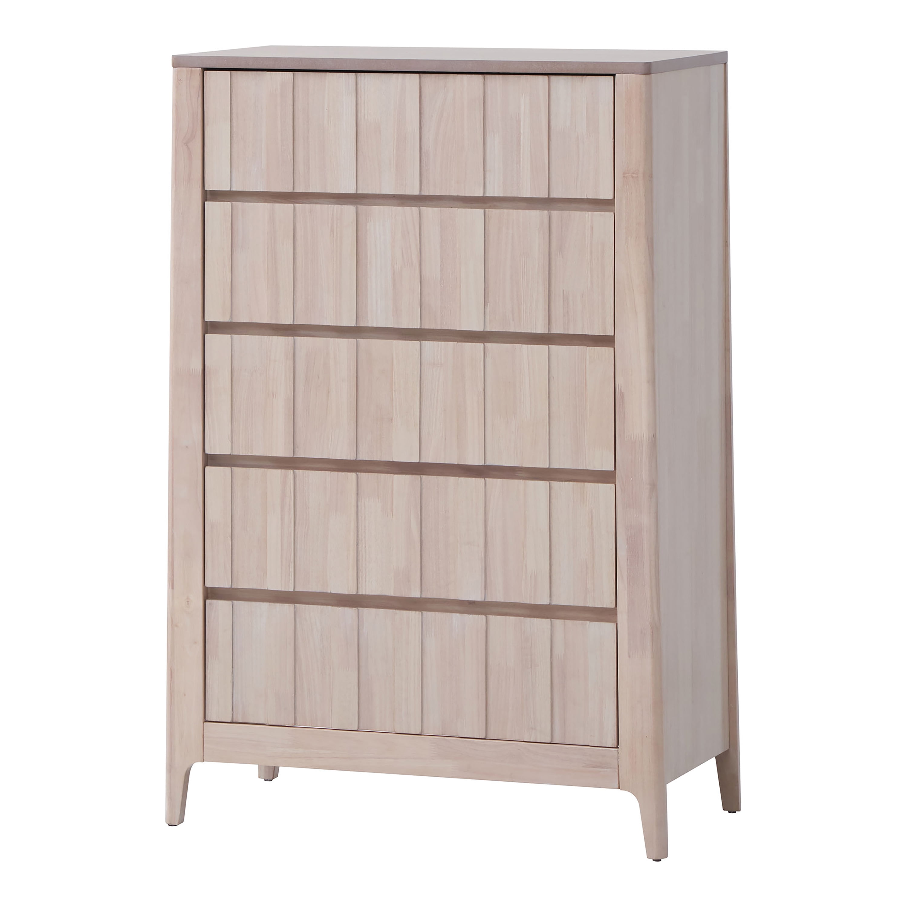 Furniture of America Rya Kids Mid-Century Modern 5-Drawer Vertical Dresser, Washed White