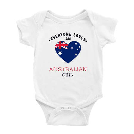 

Everyone Loves an Australian Girl Baby Bodysuit Baby Clothes (White 0-3 Months)