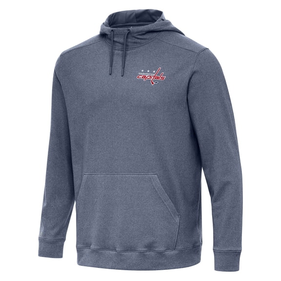 Men's Antigua Heather Navy Washington Capitals Cloud Pullover Hoodie