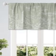 thumbnail image 2 of Sage Green Floral Wildflower Valances Kitchen Curtains Short Small Rustic Botanical Leaves Vintage Flower Herb Rod Pocket Farmhouse Bedroom Living Room Treatment Fabric 1 Panel 52Wx18H Inch, 2 of 4
