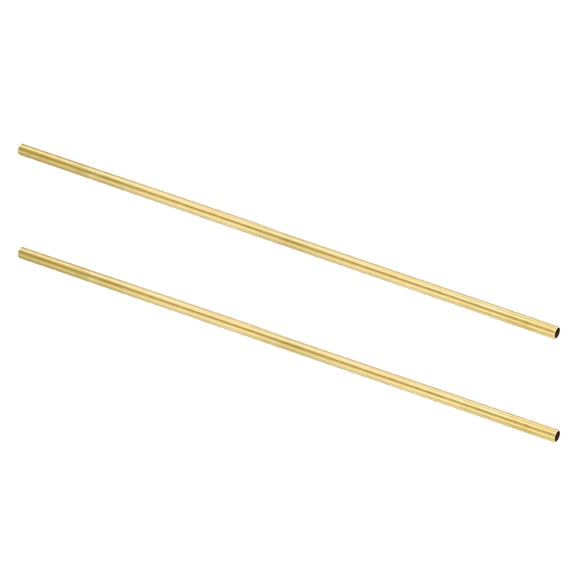 2Pcs Brass Round Tube, 6mm OD 0.5mm Wall Thickness 300mm Length Seamless Tubing