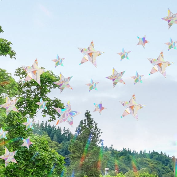 Luxshiny Window Holographic Film Prism Window Cling Silver Pvc 1Pcs