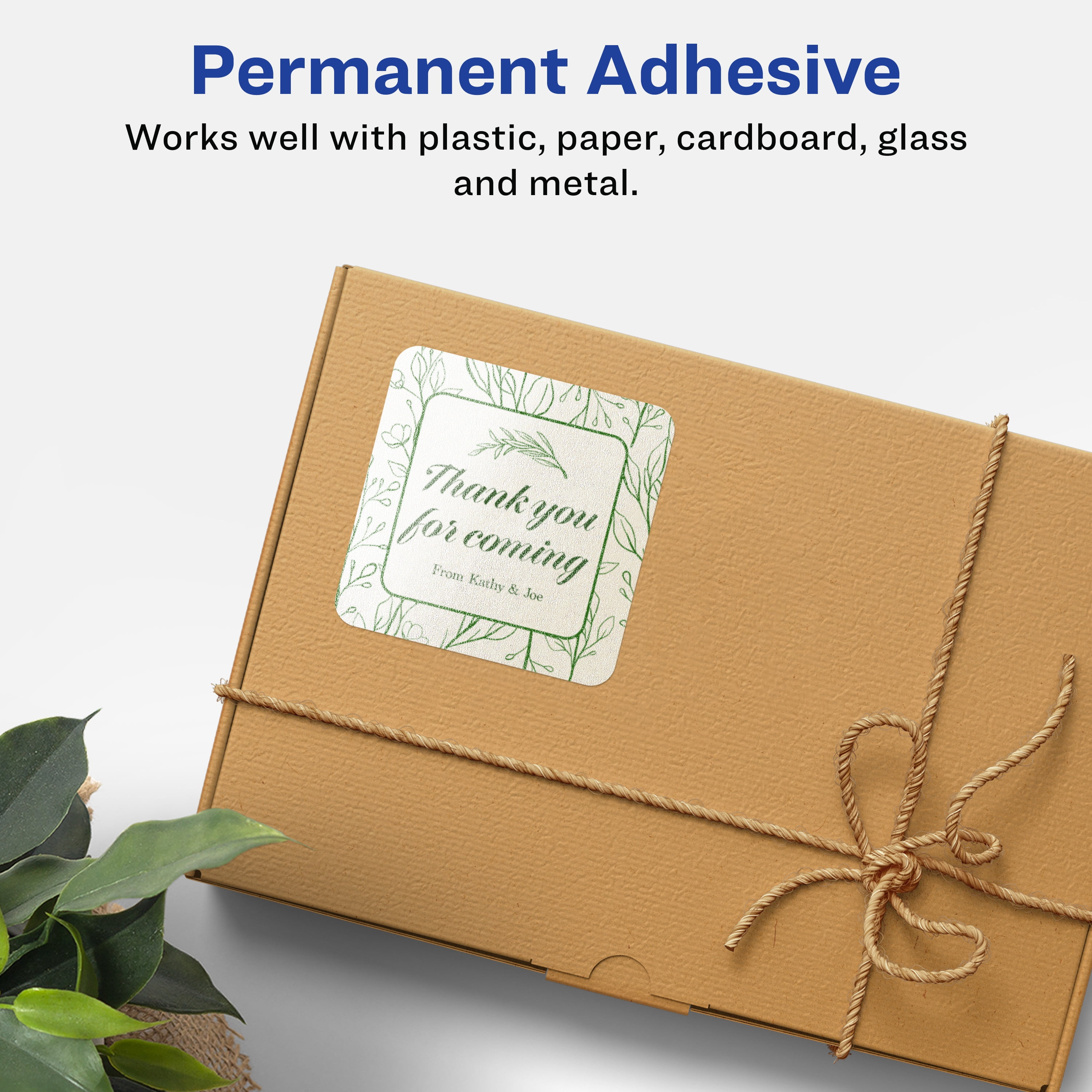 Avery Pearlized Ivory Square Labels, 2" x 2", 300ct
