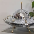 thumbnail image 2 of Disco Ball UFO Mirror Reflective Balls Kawaii Home Desk Decorations (Silver), 2 of 6