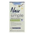 thumbnail image 2 of Nair Simple Wax Strips for Face & Bikini, with Cotton Seed Oil for Sensitive Skin, Dematologically Tested, 40 Wax Strips + 4 Post-Waxing Wipes, 2 of 8