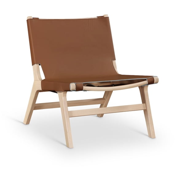 Meridian Furniture Rawlins Cognac Vegan Leather Upholstered Accent Chair