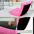 thumbnail image 6 of SAZYY Cushioned Floor Chair, 14-Position Adjustable Padded Lazy Recliner with Comfortable Back Support and Skin-Friendly Cover, Great for Reading, Playing Game, Meditating, Delightful Pink, 6 of 7