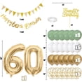 thumbnail image 2 of Decoración de fiesta para 60 cumpleaños de Jobkoo, verde salvia y oro blanco, 2 of 7