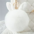 thumbnail image 4 of Yesbay Soft Rabbit Ear Faux Fur PomPom Ball Phone Bag Hanging Pendant Handbag Keychain-Light Blue, 4 of 7