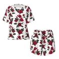 thumbnail image 4 of Naloa Rose Flowers Women's Short-Sleeved Pajama Set, Loungewear, Summer pajamas, Breathable Cozy - 4X-Large, 4 of 9