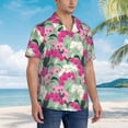 thumbnail image 6 of Uemuo Orchids Flowers Printed Regular Fit Short Sleeve Casual Hawaiian Shirt for Men,Aloha shirt,Tropical shirt,Floral print shirt,Vacation Beach shirt-3X-Large, 6 of 9
